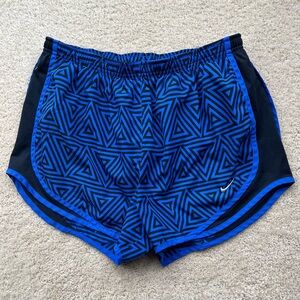 Nike Dri-Fit Women's Black & Blue Tempo Running Shorts w/ Lining - Size M - VGUC